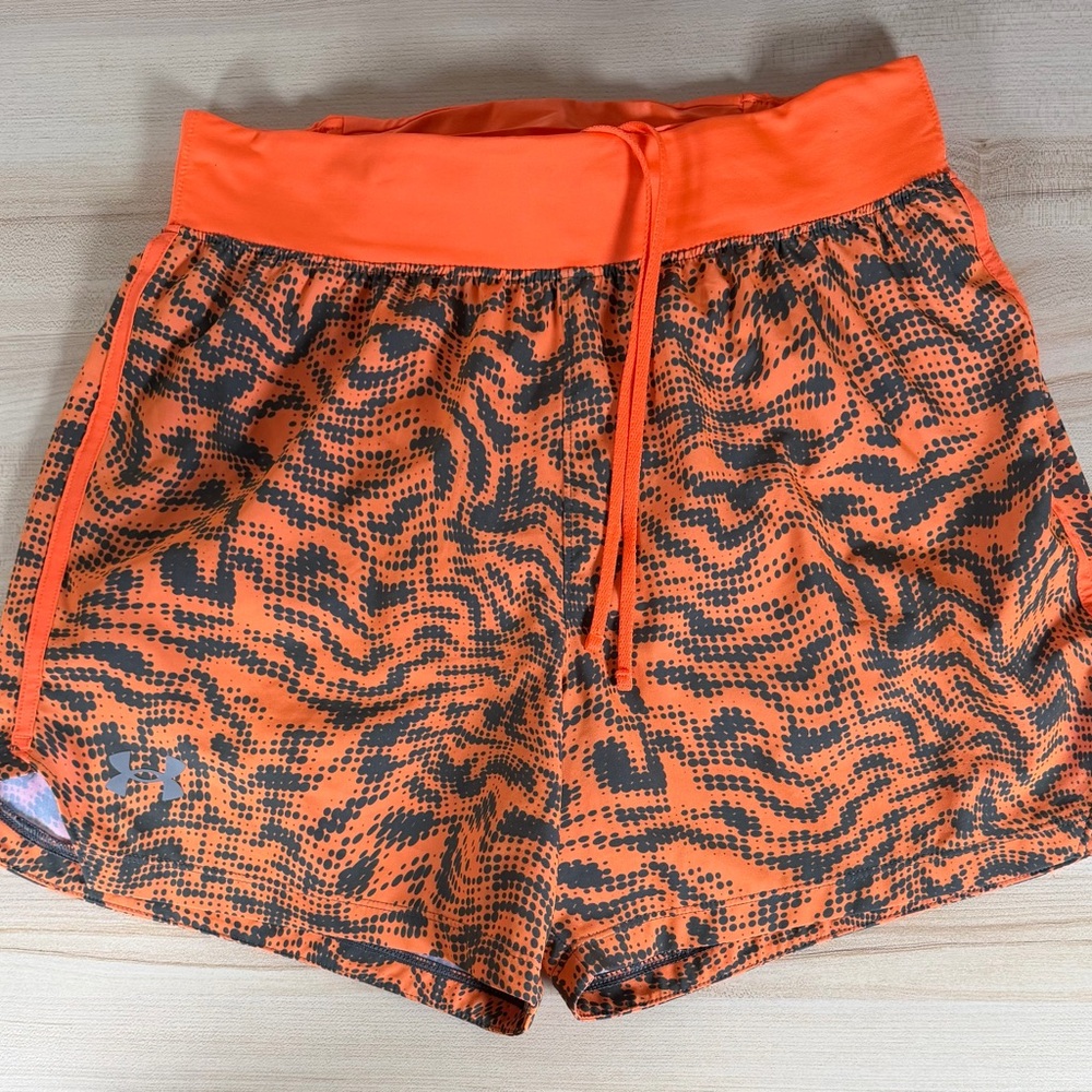 Under Armour Vibrant Orange and Black Athletic Shorts